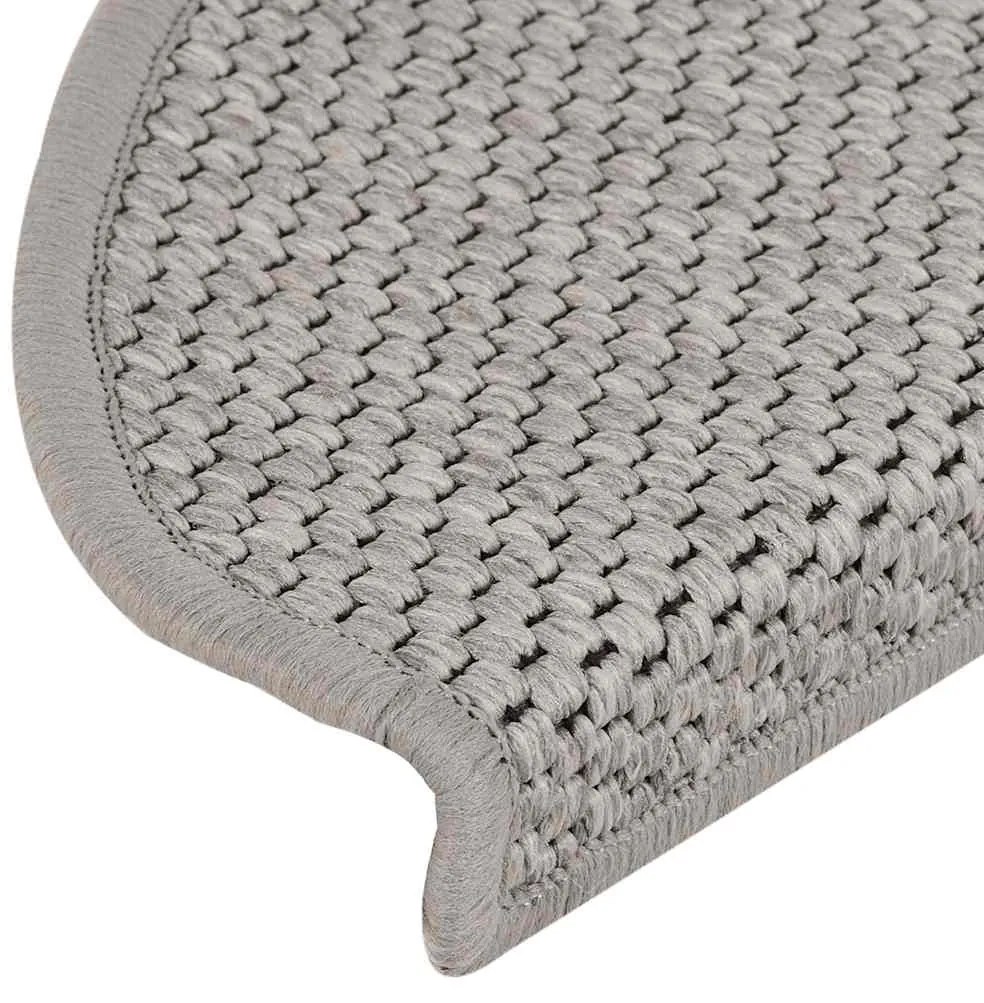 vidaXL Πατάκια Σκάλας Αυτοκόλλητα 30 τεμ. Όψη Σιζάλ Ασημί 65x21x4 εκ.