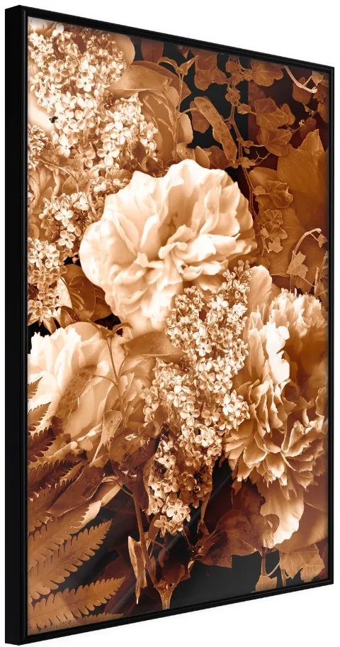 Αφίσα - Bouquet in Sepia - 20x30 - Μαύρο - Χωρίς πασπαρτού