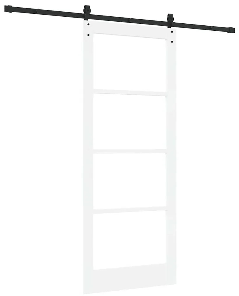 vidaXL Συρόμενη Πόρτα Χειροκίνητος Λευκό 86 x 211 cm Ξύλο και μέταλλο