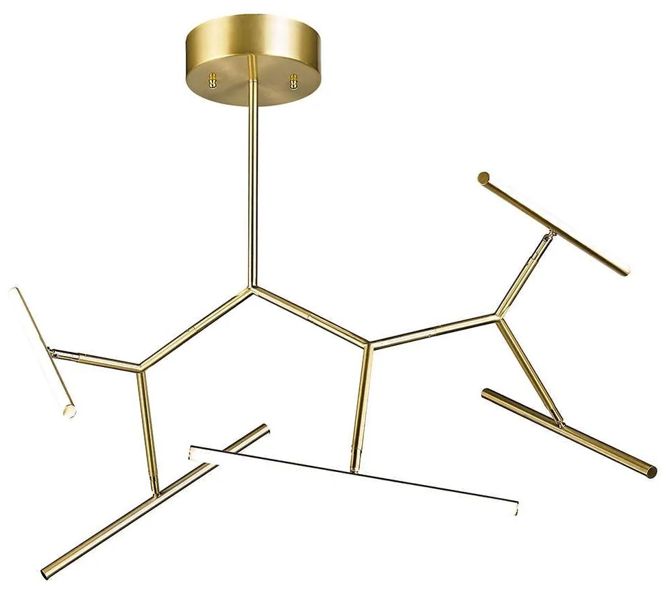 Φωτιστικό Οροφής Φωτεινοί Ράβδοι 2071 Led 3000Κ 49W Gold Matt Aluminum,Acrylic