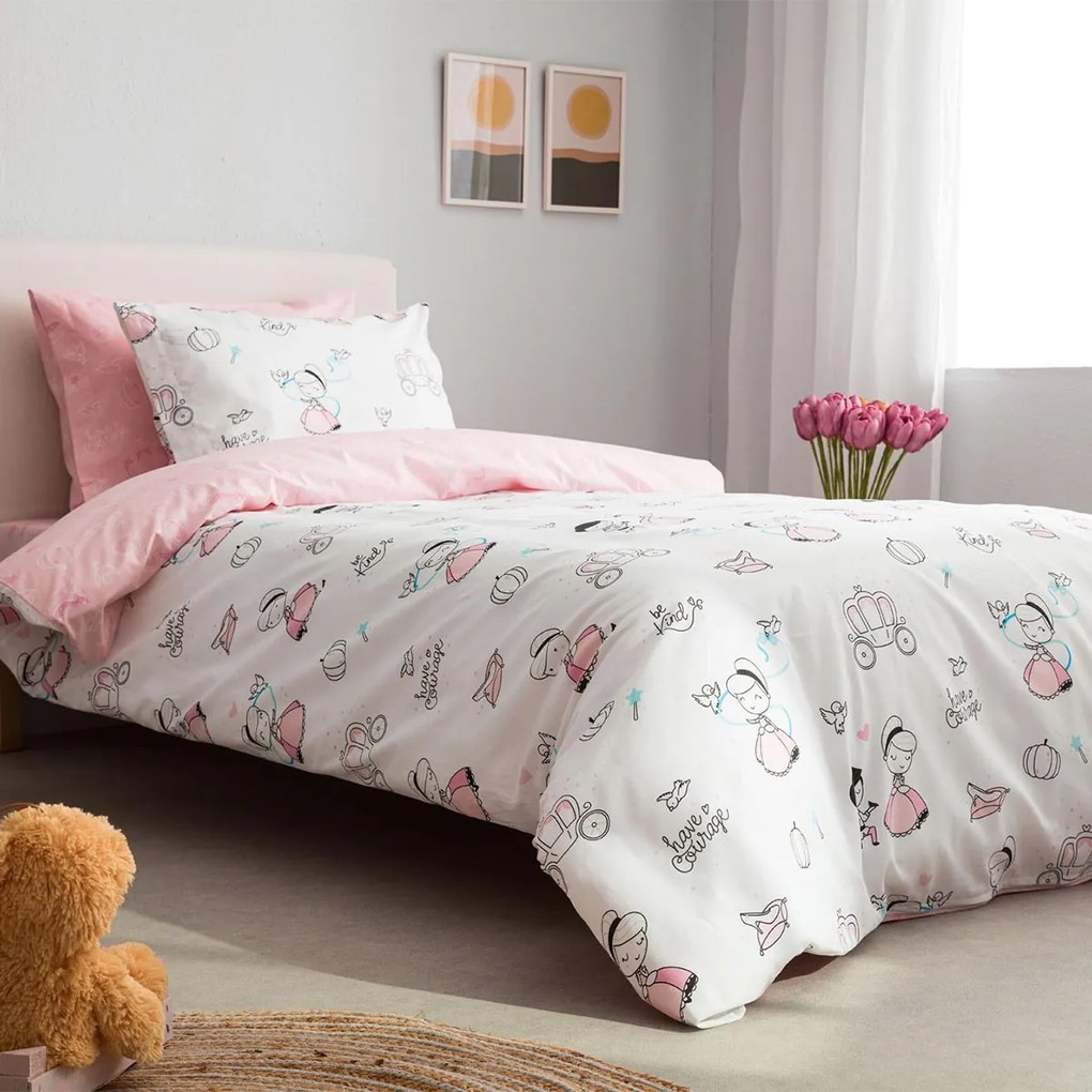Σεντόνια Μονά (Σετ) Vesta Kids Cindy Ροζ ΧΩΡΙΣ ΛΑΣΤΙΧΟ 170x260