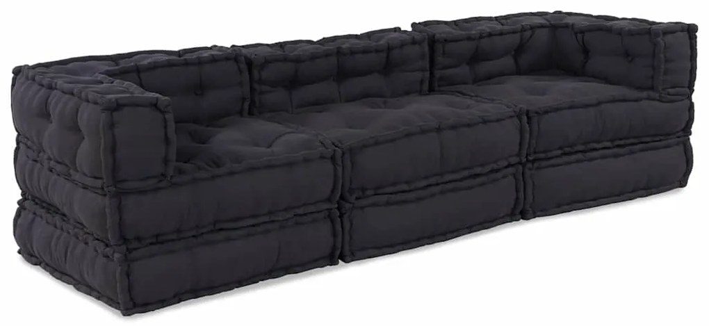 vidaXL Μαξιλάρι 3 pcs Ανθρακί 70 x 70 x 54 εκ Πολυεστέρας