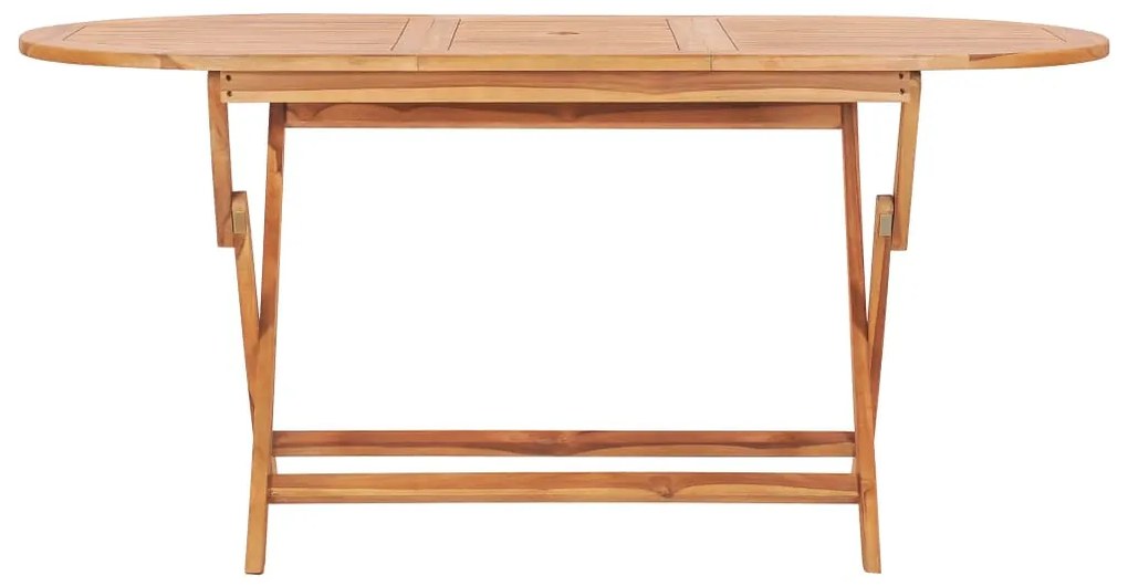 vidaXL Τραπέζι Κήπου Πτυσσόμενο 160 x 80 x 75 εκ. από Μασίφ Ξύλο Teak