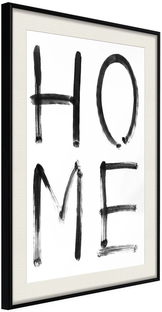 Αφίσα - Simply Home (Vertical) - 30x45 - Μαύρο - Με πασπαρτού