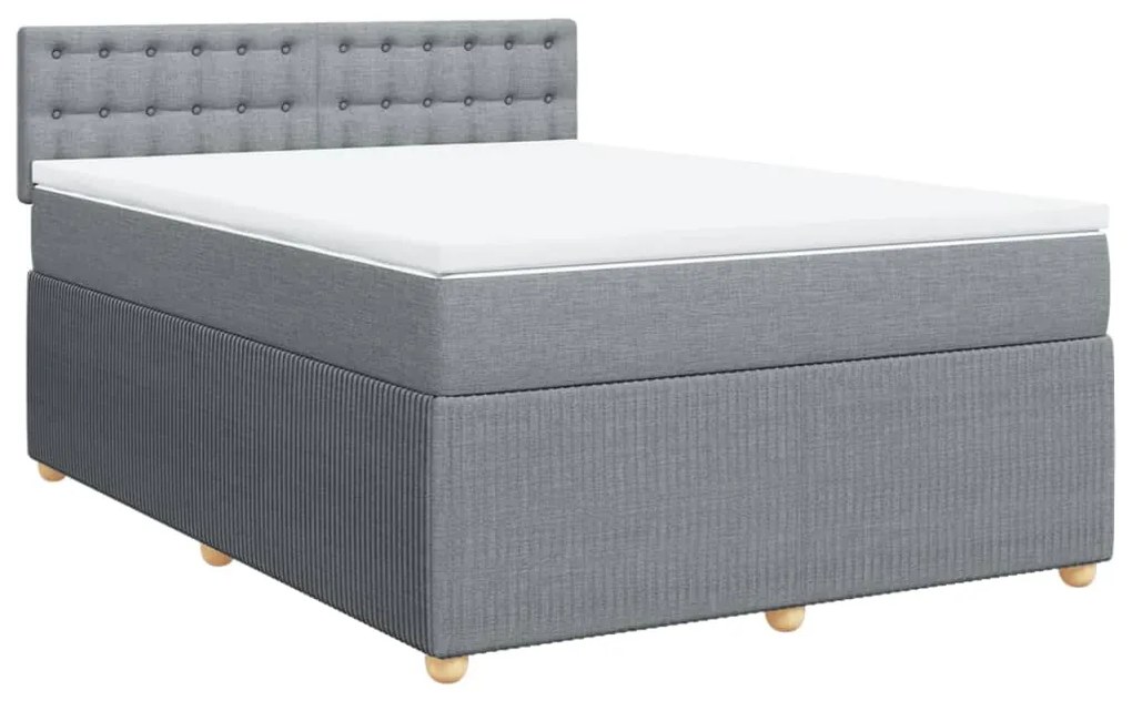 ΚΡΕΒΑΤΙ BOXSPRING ΜΕ ΣΤΡΩΜΑ ΑΝΟΙΧΤΟ ΓΚΡΙ 140X190 ΕΚ. ΥΦΑΣΜΑΤΙΝΟ 3287465