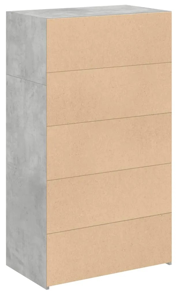 vidaXL Ντουλάπι Γκρι Σκυροδέματος 70x41x124 εκ. από Επεξεργασμένο Ξύλο