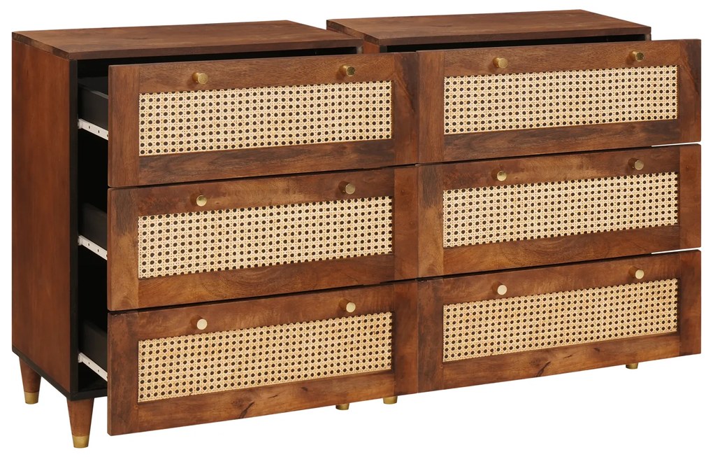 vidaXL Σετ Μπουφέ 2 pcs Καφέ 60 x 33.5 x 75 εκ. Μασίφ ξύλο μάνγκο