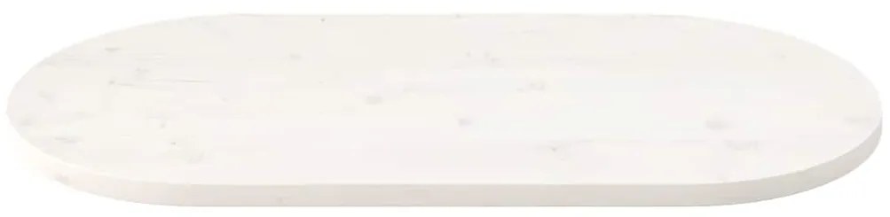 vidaXL Επιφάνεια Τραπεζιού Οβάλ Λευκή 90x45x2,5 εκ. Μασίφ Ξύλο Πεύκου