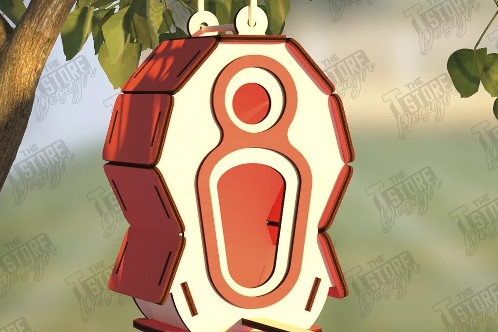 Intra απο ξύλο plywood 3mm-4mm πάχος Birdhouse Cut  | Τροφοδότης πουλιών | CNC Δίασταση 15x15 cm INTRAFABR-122545078