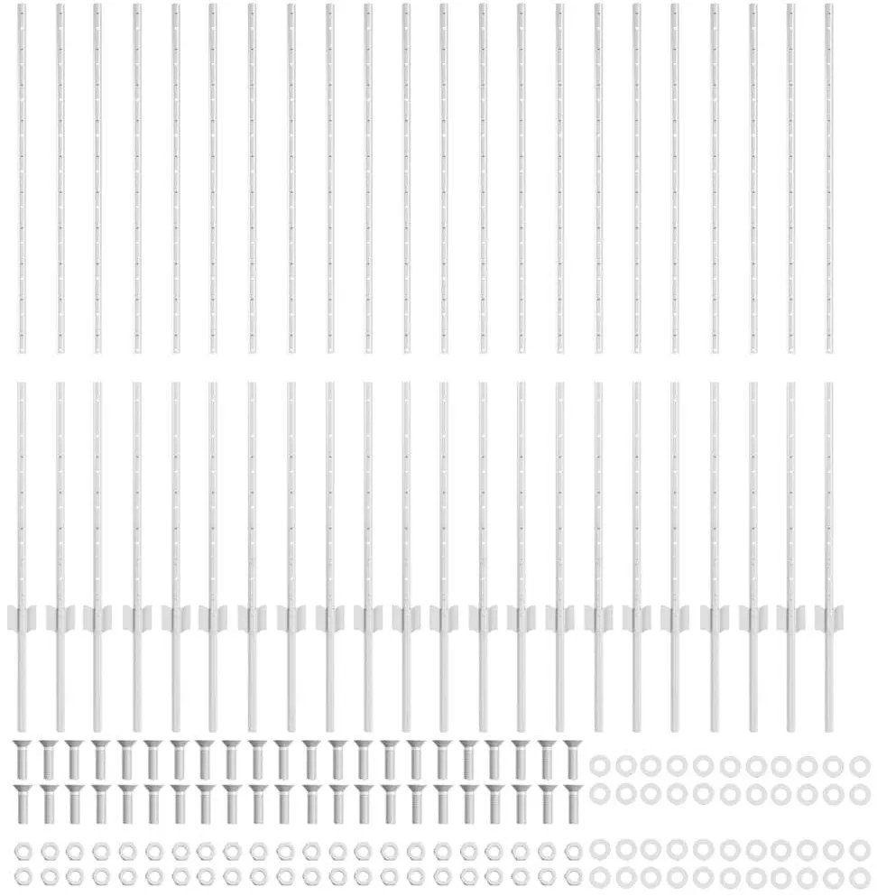 vidaXL Πό posts φράχτη 44 pcs Ασημί Γαλβανισμένος χάλυβας