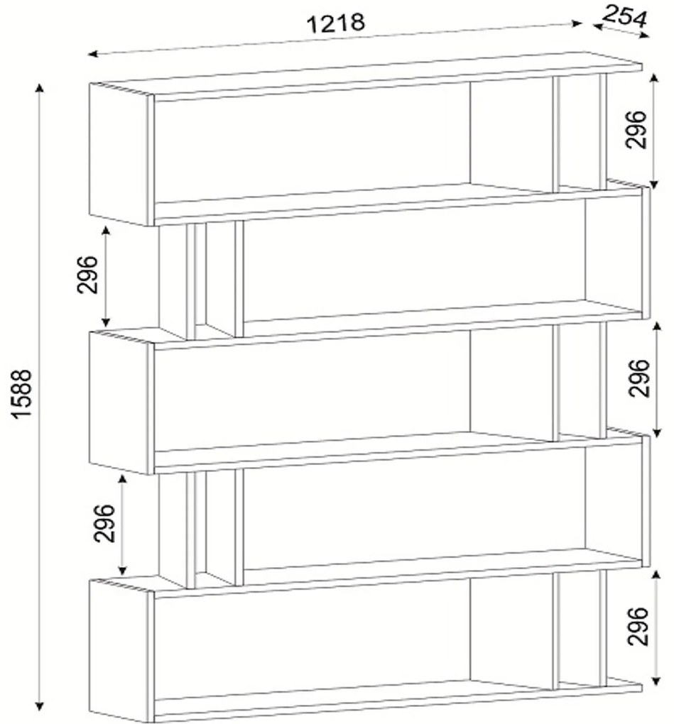 Βιβλιοθήκη Antipaxi Sonoma/Wenge 122x26x159cm - 14410078 - 14410078
