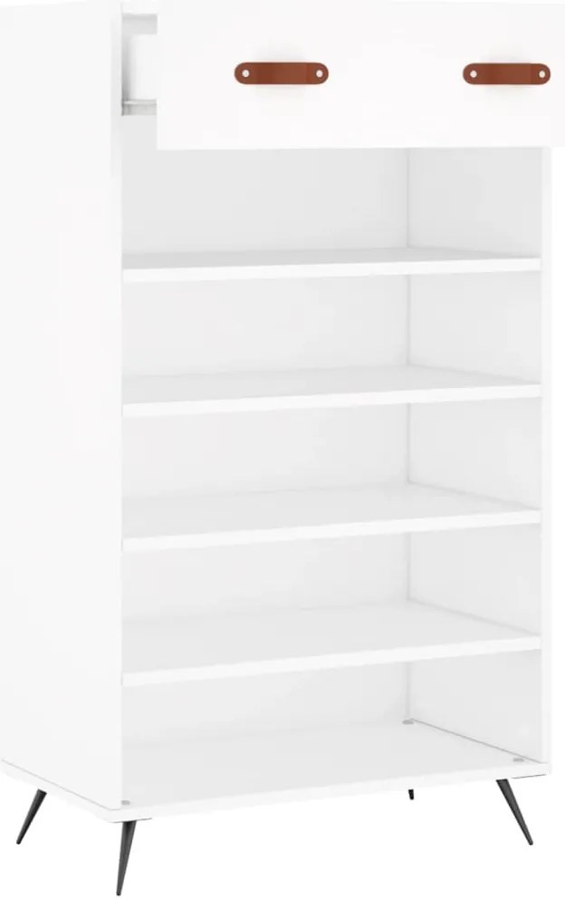 vidaXL Παπουτσοθήκη Λευκή 60 x 35 x 105 εκ. από Επεξεργασμένο Ξύλο