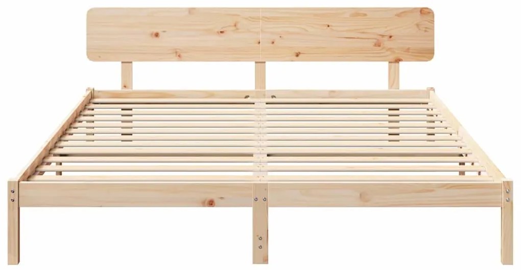 vidaXL Σκελετός Κρεβατιού Φυσικό 180 x 200 cm Μασίφ ξύλο πεύκου
