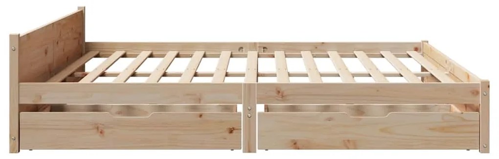 vidaXL Σκελετός Κρεβατιού Χωρίς Στρώμα 180x200 εκ Μασίφ Ξύλο Πεύκου