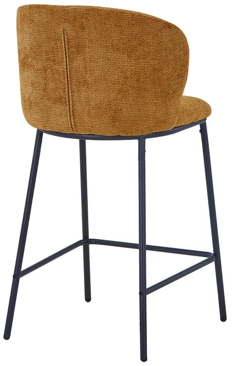 Σκαμπό μπαρ Karg pakoworld camel ύφασμα-πόδι μαύρο μέταλλο 49x46x93εκ