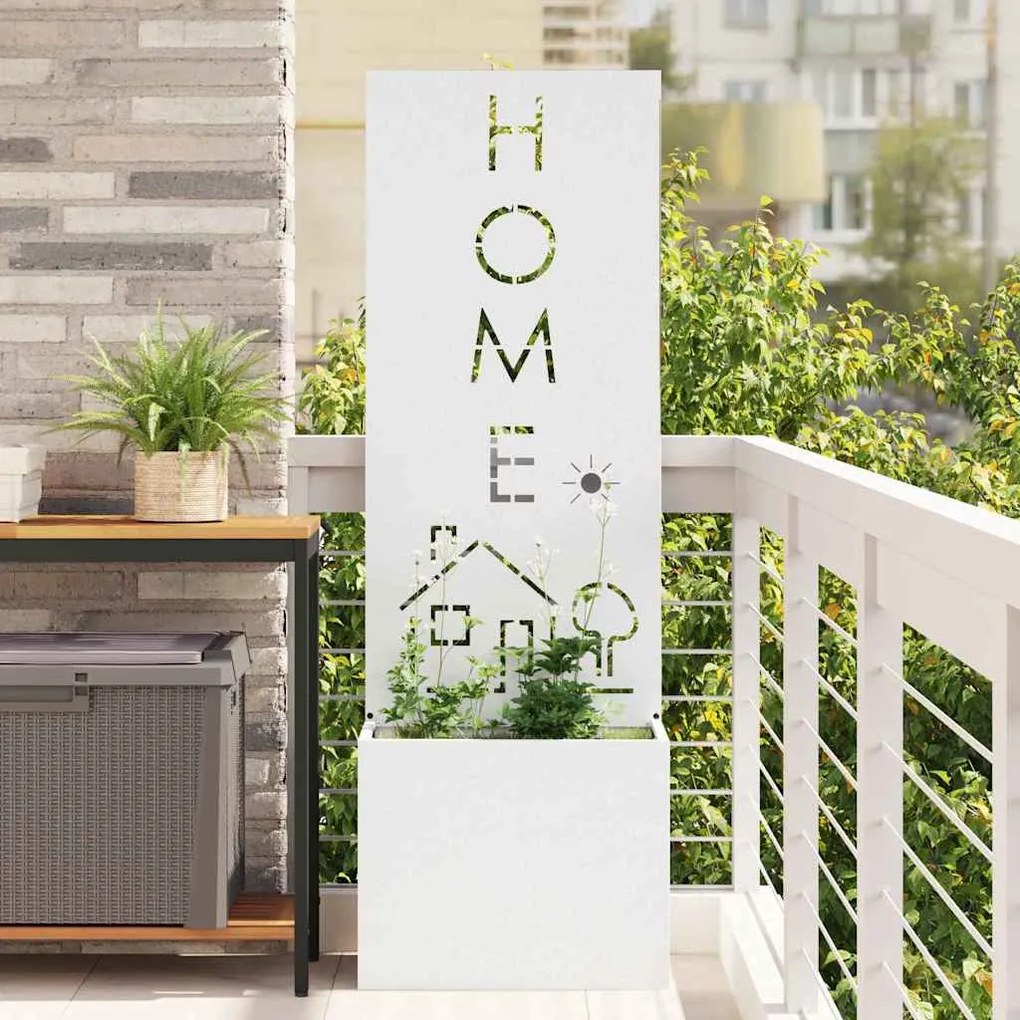 Οθόνη Ιδιωτικότητας Κήπου Μαιανδρικό σχέδιο Λευκό 50 x 140 cm