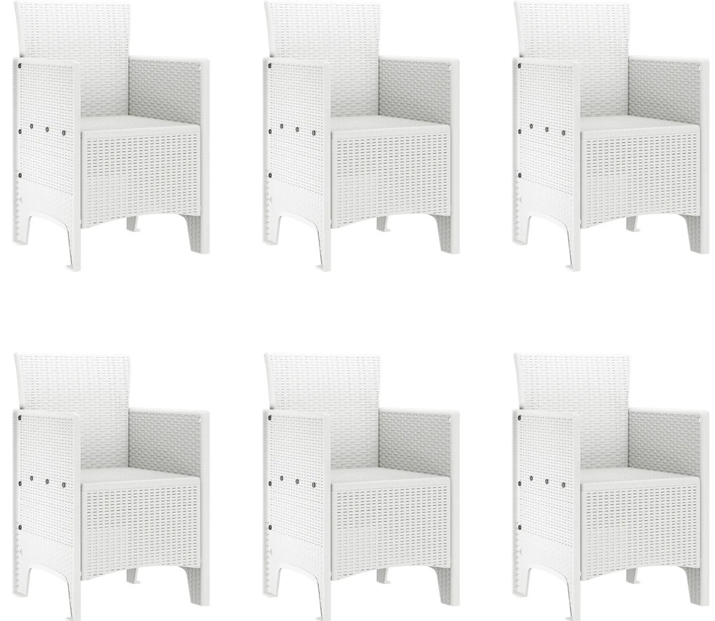 vidaXL Σετ Τραπεζαρίας Κήπου 7 pcs Λευκό 200 x 100 x 73 εκ.