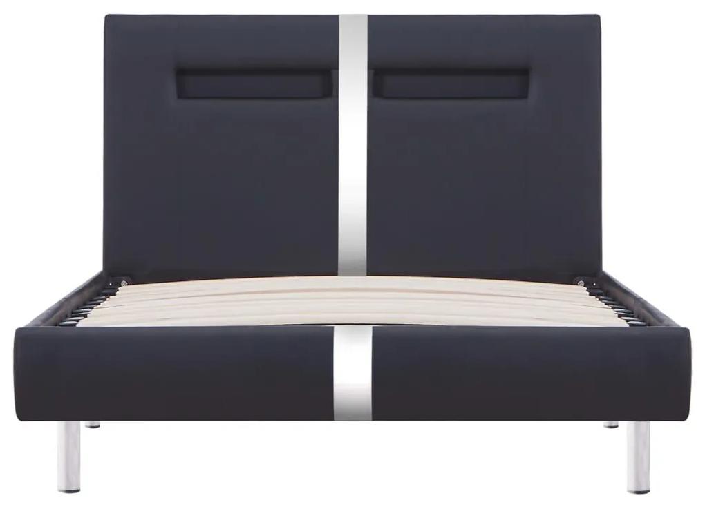 Πλαίσιο Κρεβατιού με LED Μαύρο 90x200 εκ. από Συνθετικό Δέρμα - Μαύρο