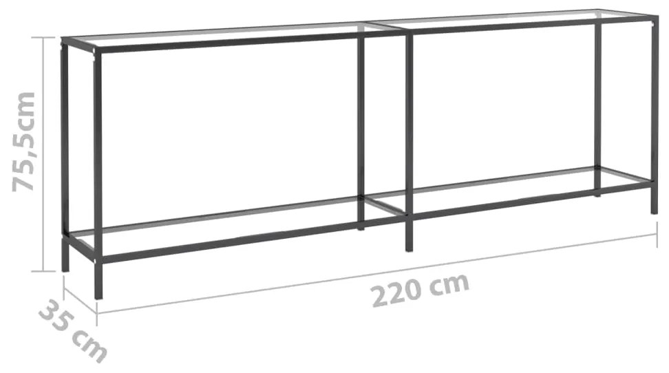 vidaXL Τραπέζι Κονσόλα Διαφανές 220 x 35 x 75,5 εκ. από Ψημένο Γυαλί