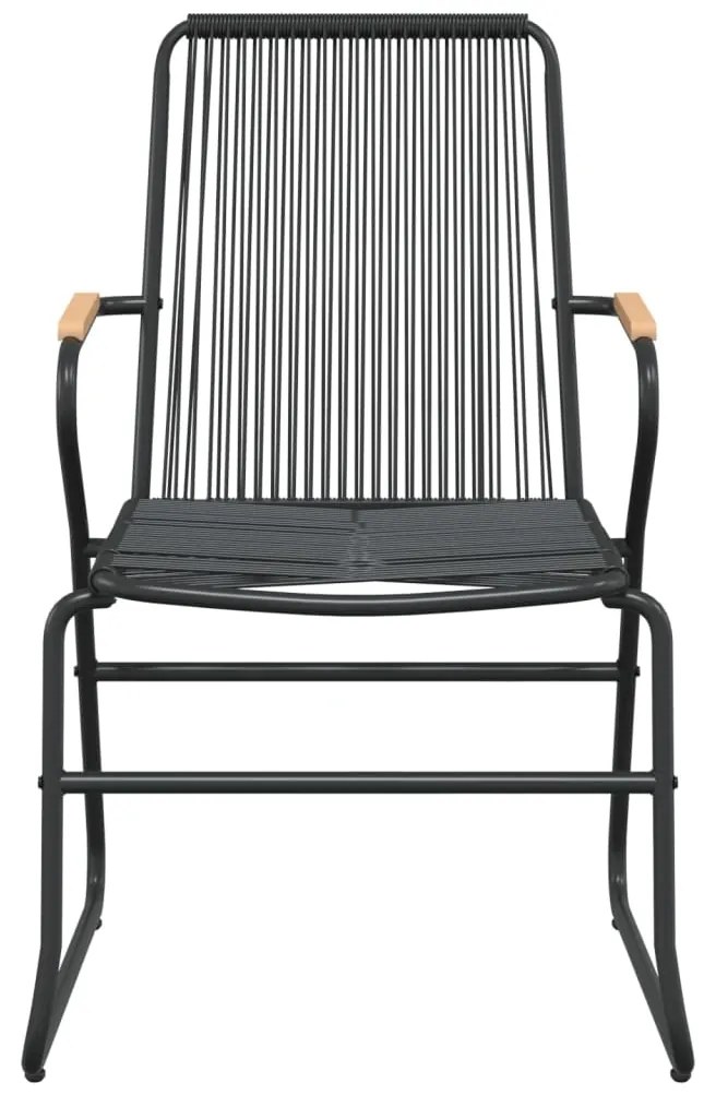 vidaXL Καρέκλες Κήπου 4 τεμ. Μαύρες 58 x 59 x 85,5 εκ. Ρατάν PVC
