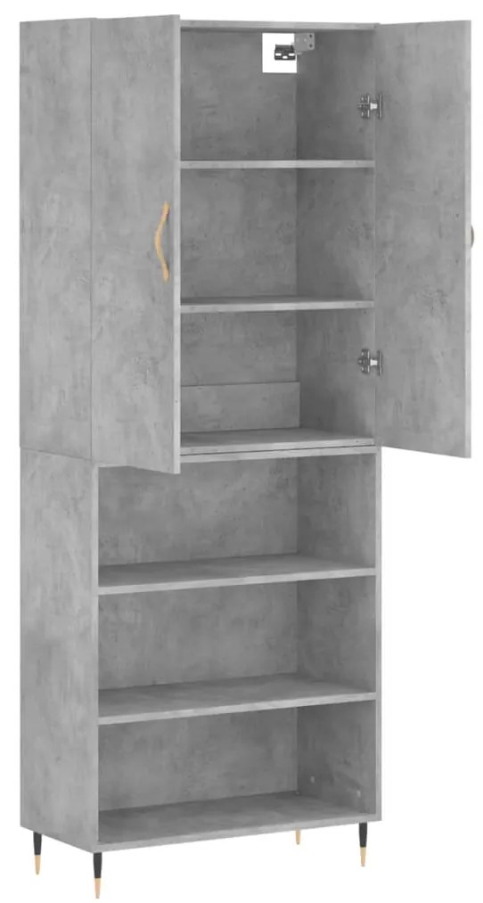 vidaXL Ντουλάπι Γκρι Σκυροδέματος 69,5x34x180 εκ. Επεξεργασμένο Ξύλο