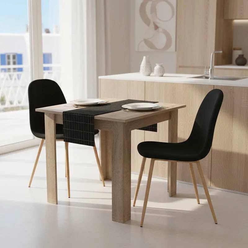 Τραπεζαρία Manka I-Bella pakoworld σετ 3τεμ σε sonoma απόχρωση 80x80x77εκ