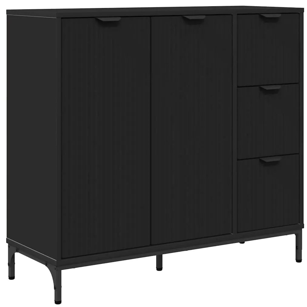 vidaXL Πλαϊνό γραφείο Μαύρο 89.5 x 33 x 82 εκ. Επεξεργασμένο ξύλο