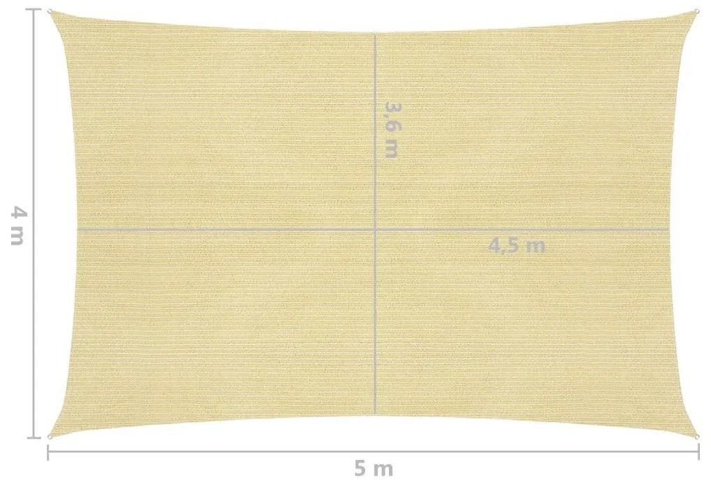 Πανί Σκίασης Μπεζ 4 x 5 μ. από HDPE 160 γρ/μ² - Μπεζ