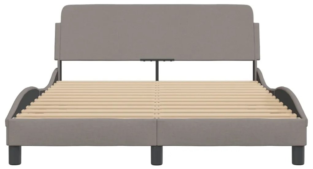 vidaXL Σκελετός Κρεβατιού Χωρίς Στρώμα Taupe 140x190 εκ. Υφασμάτινο