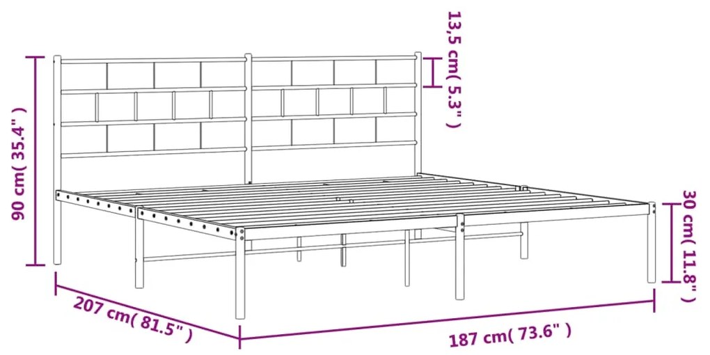 ΠΛΑΙΣΙΟ ΚΡΕΒΑΤΙΟΥ ΜΕ ΚΕΦΑΛΑΡΙ ΛΕΥΚΟ 180X200 ΕΚ. ΜΕΤΑΛΛΙΚΟ 355712