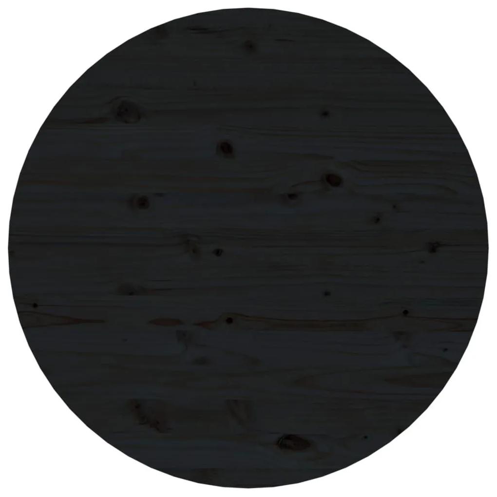 Τραπεζάκι Σαλονιού Μαύρο Ø 55x45 εκ. από Μασίφ Ξύλο Πεύκου - Μαύρο
