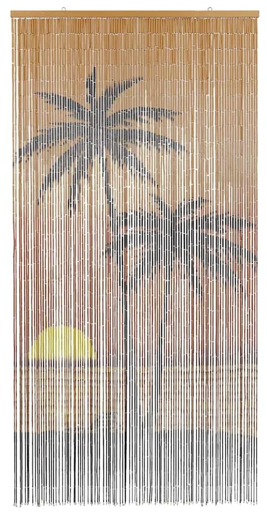 vidaXL Έντομο κουρτίνα πόρτας Palm Tree Print 90x220 cm Μπαμπού