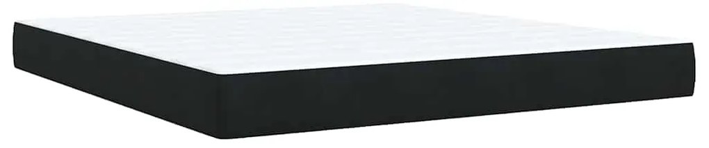 vidaXL Κρεβάτι Boxspring με Στρώμα Μαύρο 180x200 εκ. Βελούδινο