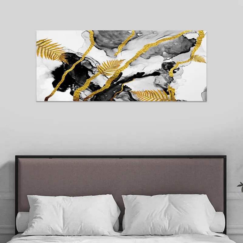 ΠΙΝΑΚΑΣ ΣΕ ΚΑΜΒΑ "ABSTRACT GOLDEN DREAM" MEGAPAP ΨΗΦΙΑΚΗΣ ΕΚΤΥΠΩΣΗΣ 120X50X3ΕΚ.