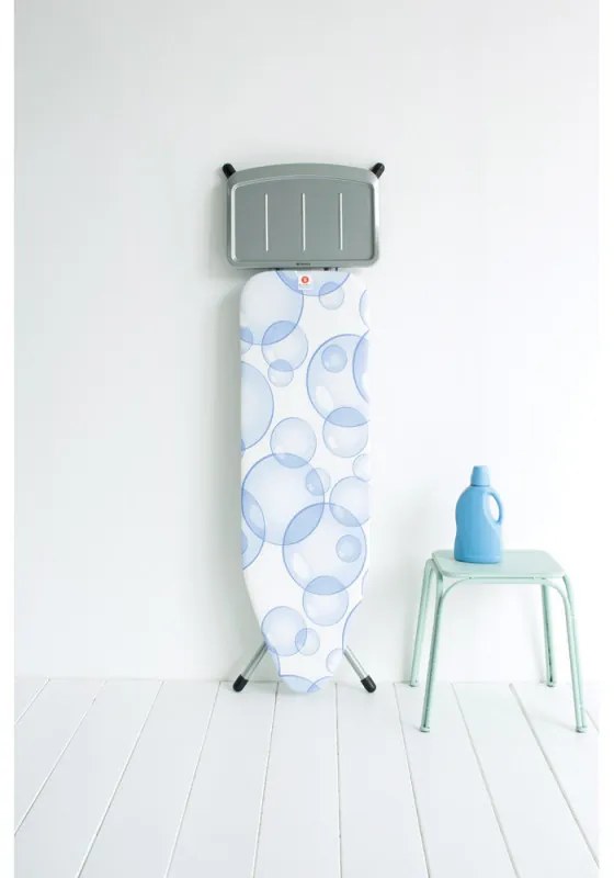 Σιδερώστρα Brabantia B 90300120, 124x38 cm, 7 θέσεις ρύθμισης, υποδοχή γεννήτριας ατμού, PerfectFlow, Λευκό/Μπλε