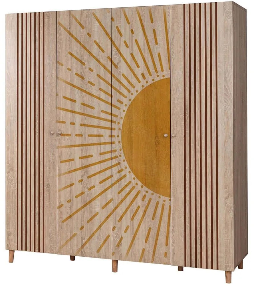 Ντουλάπα Τετράφυλλη Loni 869VEL8695 180x52x192cm Multi Four Door