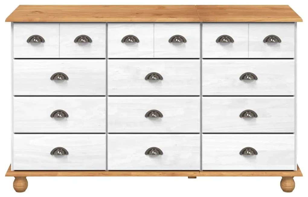 vidaXL Συρταριέρα ASKIM Λευκό 79 x 40 x 133,5 εκ Στερεά ξυλεία πεύκου