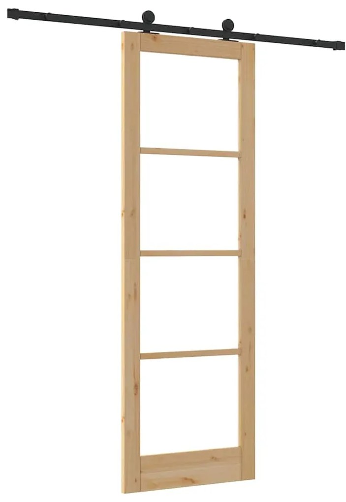 vidaXL Συρόμενη Πόρτα ORKDAL Φυσικό και Μαύρο 78 x 232 cm