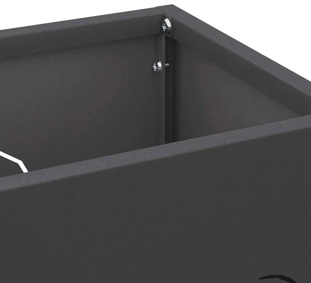 vidaXL Σχέδιο & βάση αποθήκευσης Μαύρο 15.5 x 15.5 x 49 εκ Ατσάλι