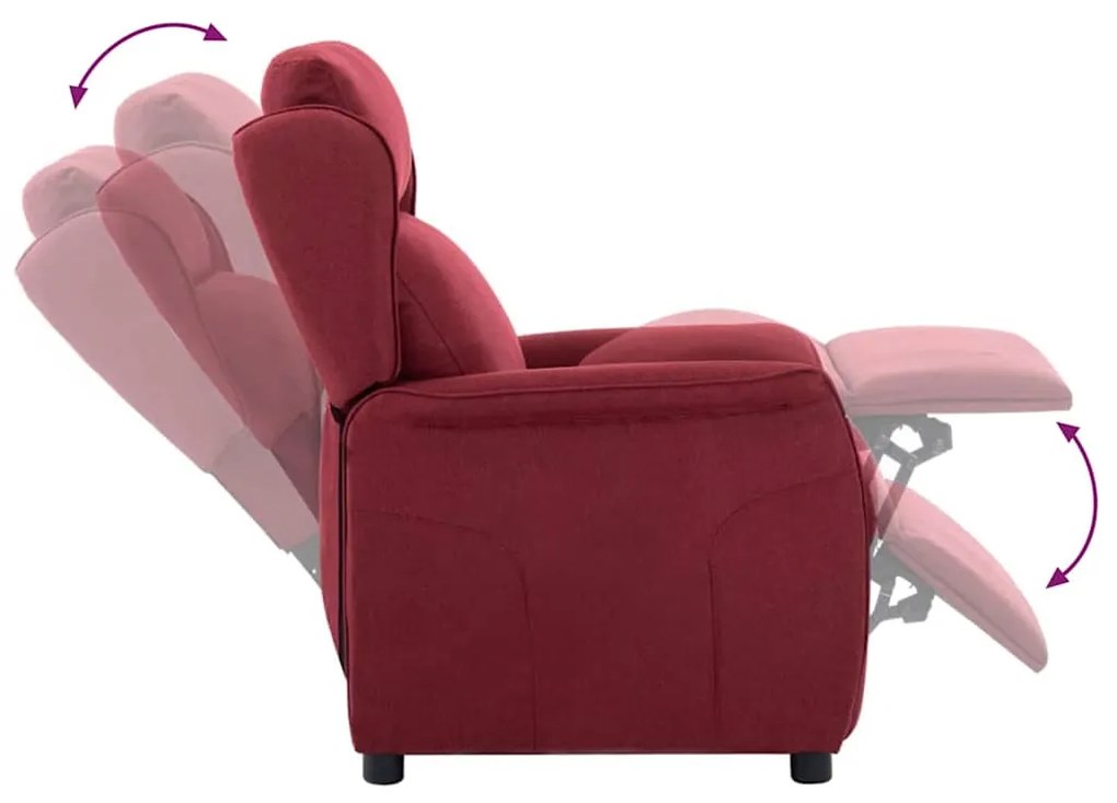 vidaXL Ανακλινόμενη πολυθρόνα Κόκκινο 66.5 x 94 x 101.5 εκ Πολυεστέρας