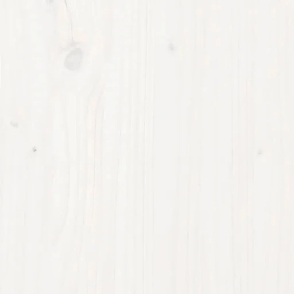 Καναπές Μεσαίος με Μαξιλάρια Λευκός από Μασίφ Ξύλο Πεύκου - Λευκό