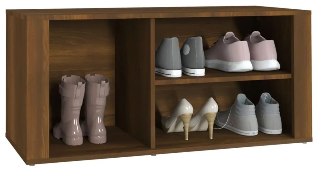 vidaXL Παπουτσοθήκη Καφέ Δρυς 100x35x45 εκ. από Επεξεργασμένο Ξύλο