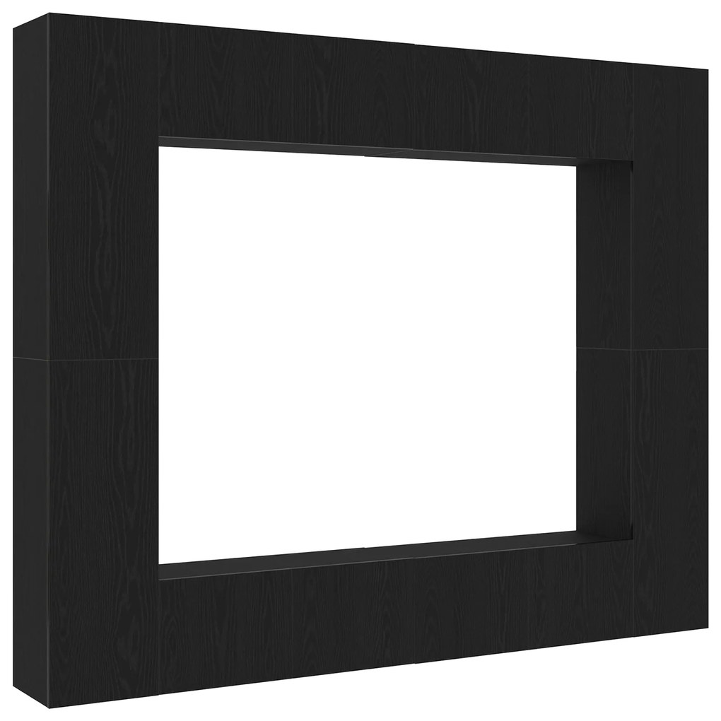 vidaXL Ντουλάπι TV 8 pcs Μαύρο 221 x 30 x 180 εκ. Επεξεργασμένο ξύλο