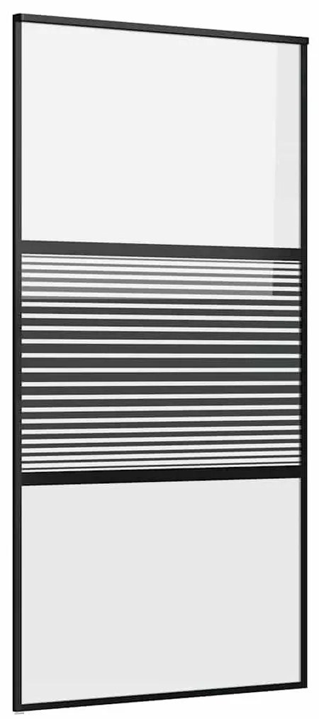 vidaXL Συρόμενη Πόρτα Μαύρο 102.5 x 205 cm Tempered γυαλί, Αλουμίνιο