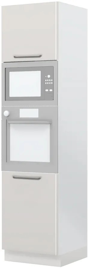 Επιδαπέδιο ντουλάπι φούρνου ψηλό Modena K23-60-RM-Λευκό γυαλιστερό - Γκρι Ανοιχτό - 60.00Χ60.00Χ235.00cm