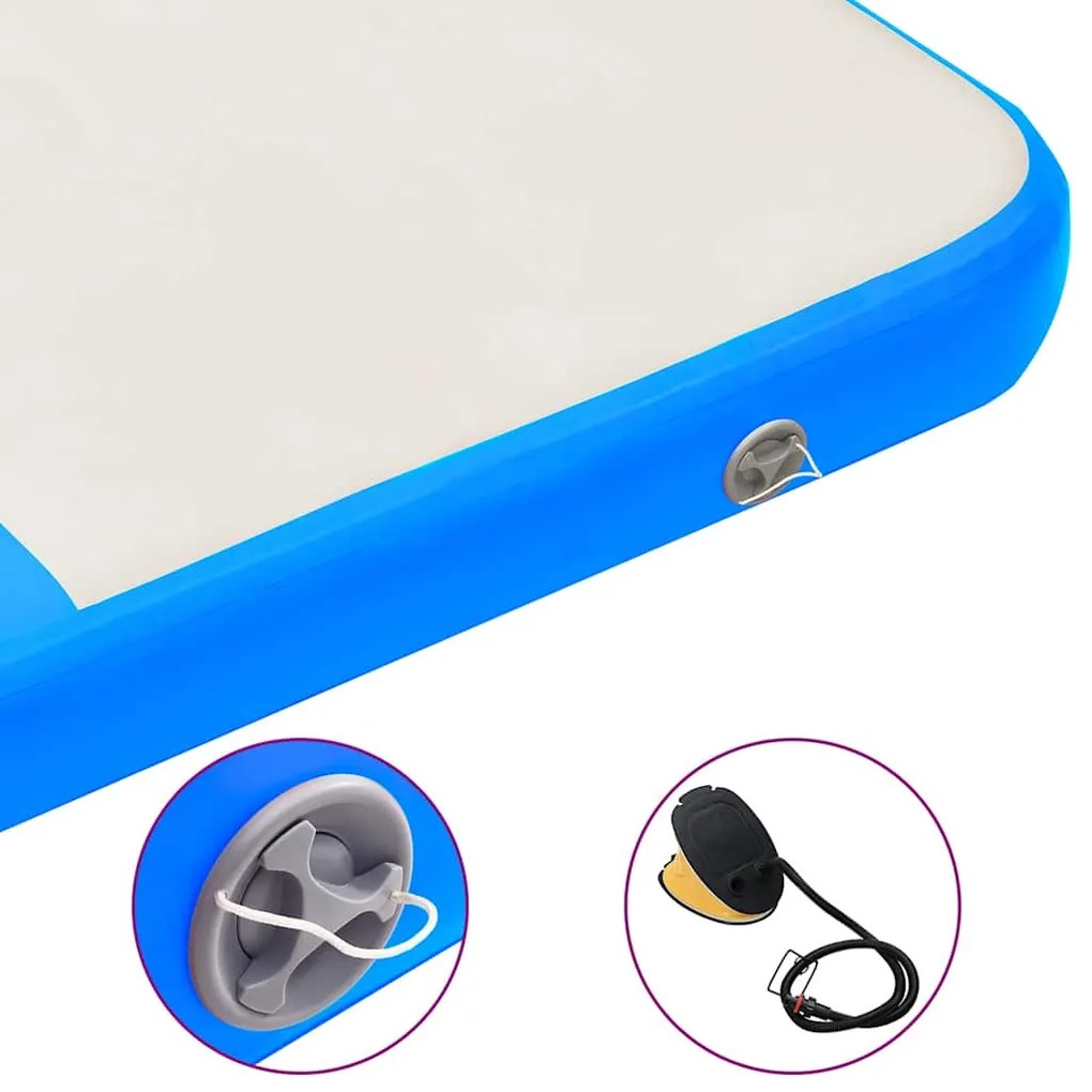 vidaXL Στρώμα Ενόργανης Φουσκωτό Μπλε 200 x 200 x 10 εκ. PVC με Τρόμπα