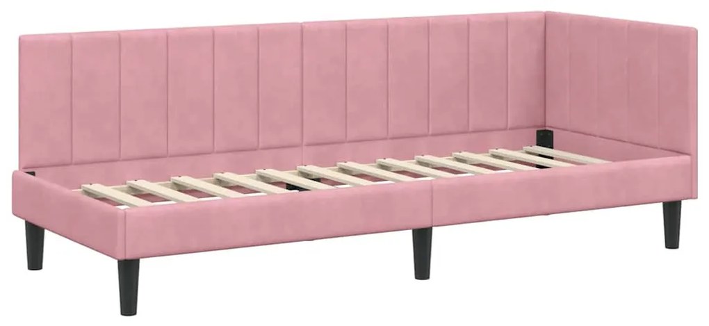 vidaXL Κρεβάτι Γωνίας με κεφαλάρι Ροζ 80 x 200 cm Βελούδο