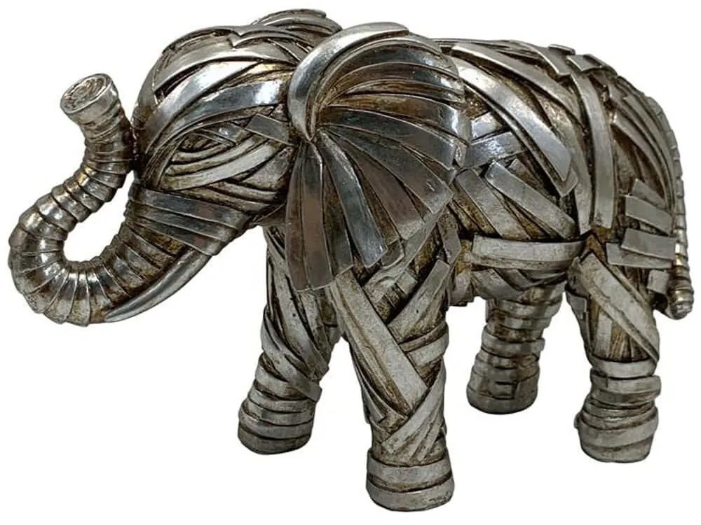 Διακοσμητική Φιγούρα Elephant 279-225-313 23x9x16cm Silver Πολυρεσίνη