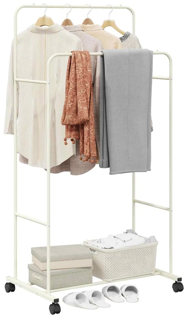 vidaXL Ράφι Ρούχων Μονόχρωμο Λευκό 80 x 53 x 156 εκ