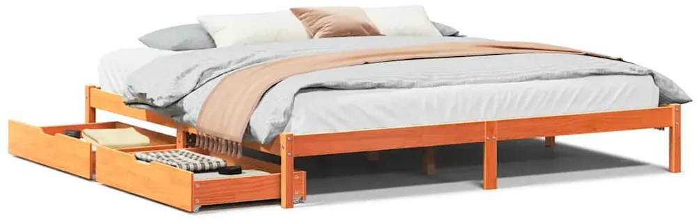 vidaXL Σκελετός Κρεβ. Χωρίς Στρώμα Καφέ Κεριού 180x200 εκ Μασίφ Πεύκο